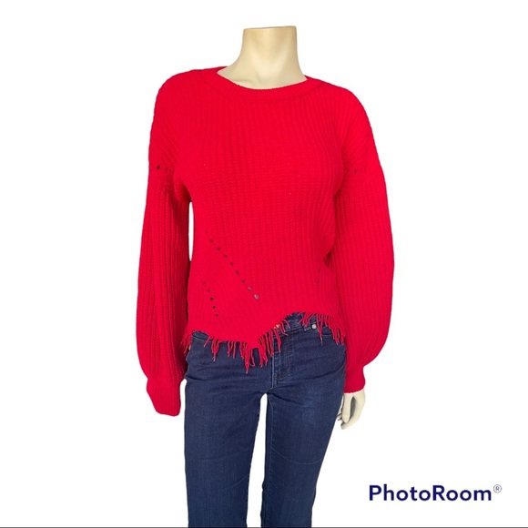 No Boundaries Sweater Chenille Distressed Pullover Top - Picture 2 of 7
